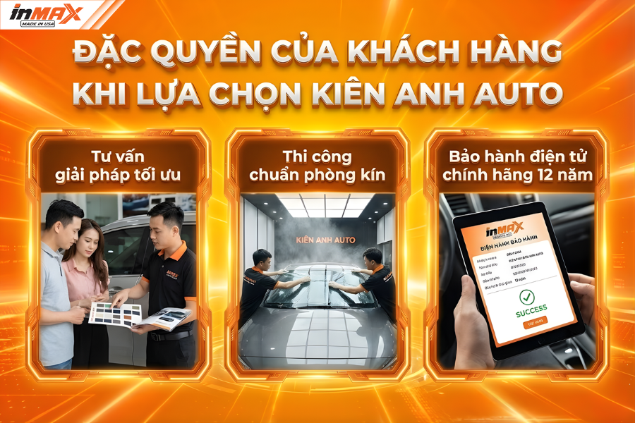 Đặc quyền khi dán phim cách nhiệt Inmax tại Đại lý Kiên Anh Auto