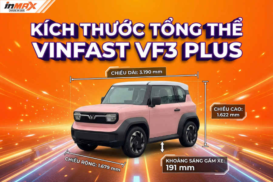 Kích thước tổng thể của VinFast VF3 Plus