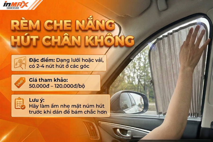 Rèm che nắng ô tô hút chân không